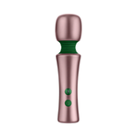 Rose gold FemmeFunn Bougie Wand personal massager with green accents, House of Vices wellness