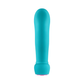 Teal silicone bullet-shaped massager on white background, House of Vices wellness product.