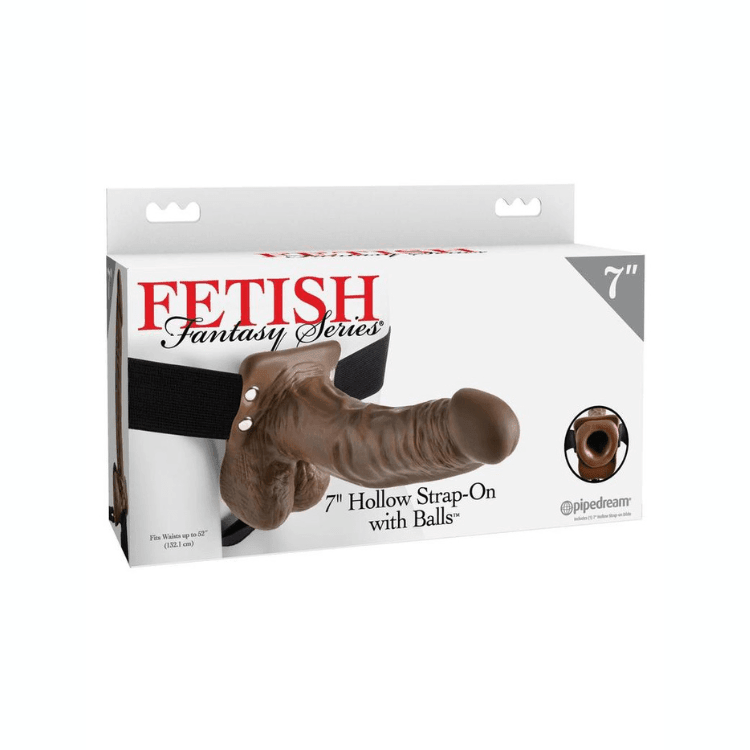 Fetish Fantasy Series Hollow Strap-On Dildo with Balls and Stretchy Harness - House of Vices 