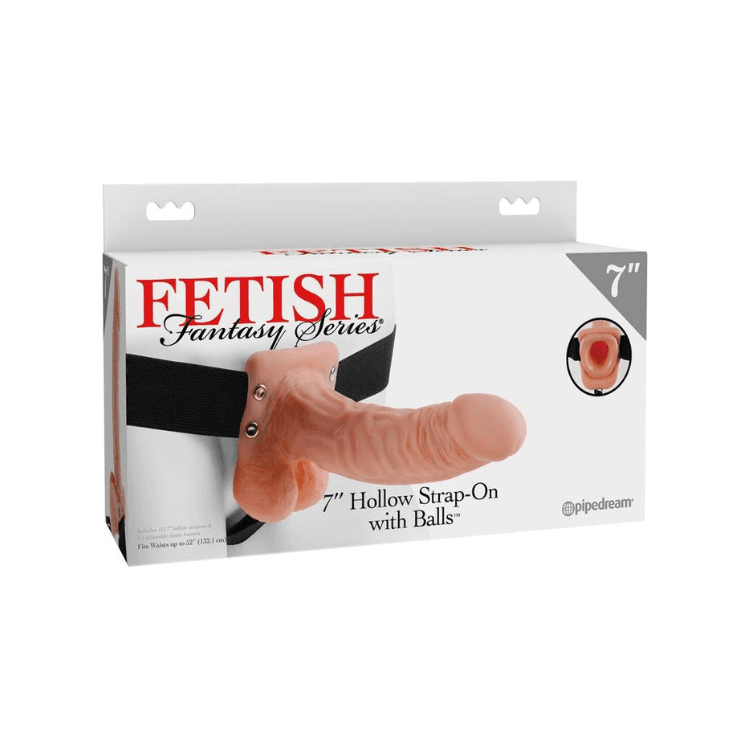 Fetish Fantasy Series Hollow Strap-On Dildo with Balls and Stretchy Harness - House of Vices 