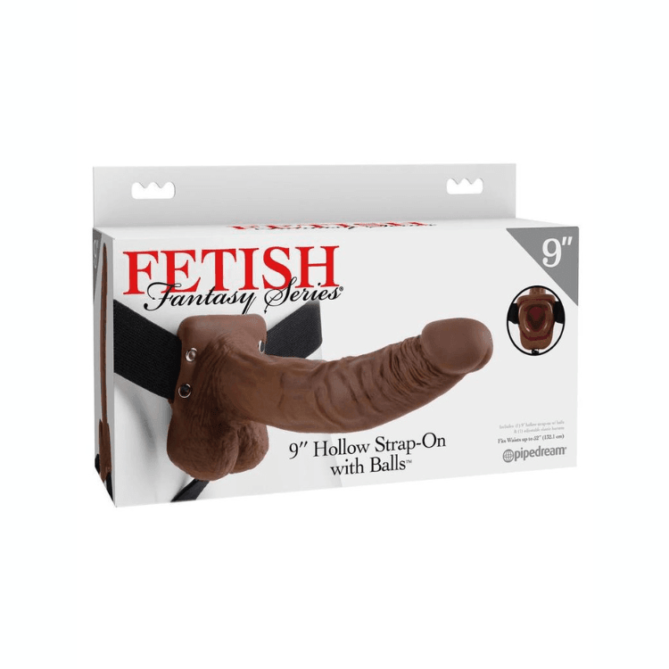 Fetish Fantasy Series Hollow Strap-On Dildo with Balls and Stretchy Harness - House of Vices 