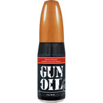Gun Oil silicone lubricant 2oz bottle with brown cap and black label