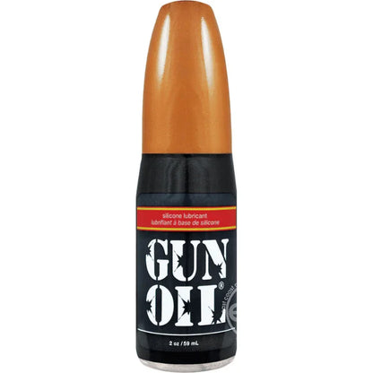 Gun Oil silicone lubricant 2oz bottle with brown cap and black label