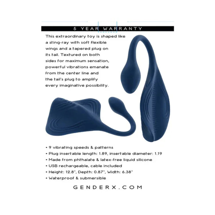 Daily Grind Stingray Toy Soft Wings, Dual Vibration Fun Daily Grind Stingray Toy Soft Wings, Dual Vibration Fun