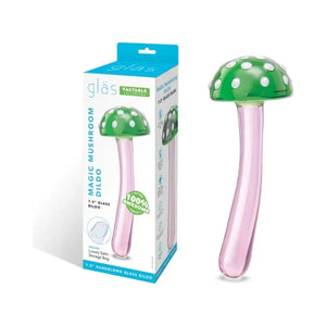 Glas Magic Mushroom Dildo 7.5 in. Glass Dildo - House of Vices 