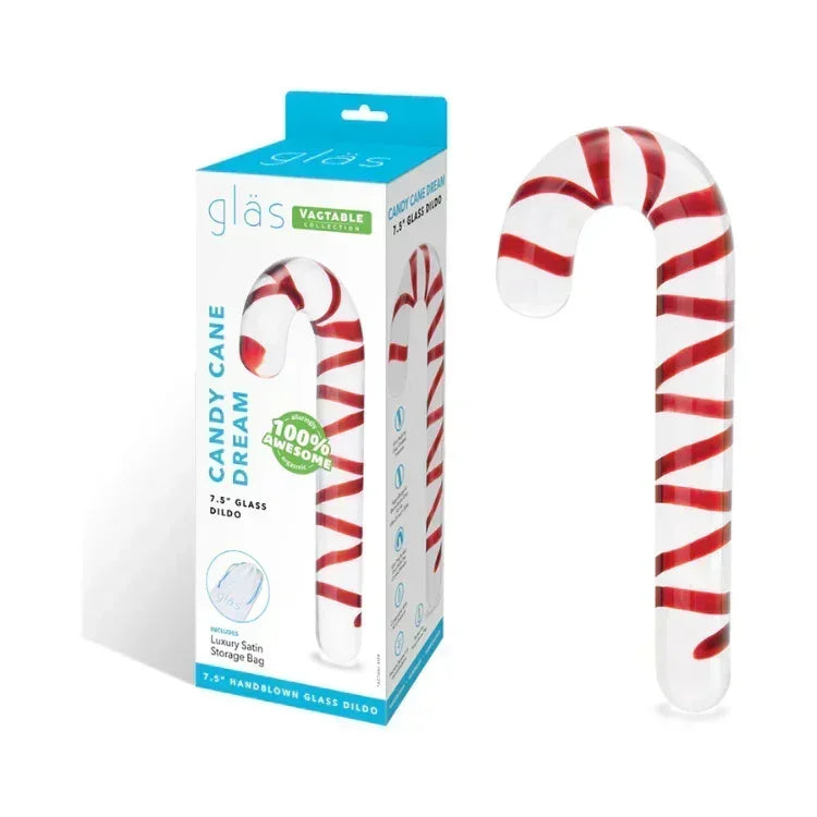 Glas Candy Cane Dream 7.5 in. Glass Dildo - House of Vices