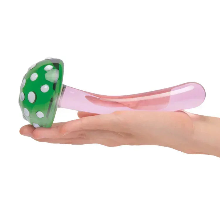 Glas Magic Mushroom Dildo 7.5 in. Glass Dildo - House of Vices 