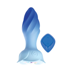 Blue rotating wellness massager with remote control, premium adult store essential