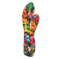Vibrant graffiti-patterned adult toy with dual stimulators for intimate pleasure