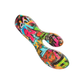 Vibrant graffiti-patterned dual stimulator toy for intimate pleasure and wellness