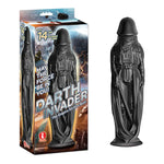 Darth Vader-themed adult toy, 14-inch black silicone butt plug with iconic costume details, packaged in themed box