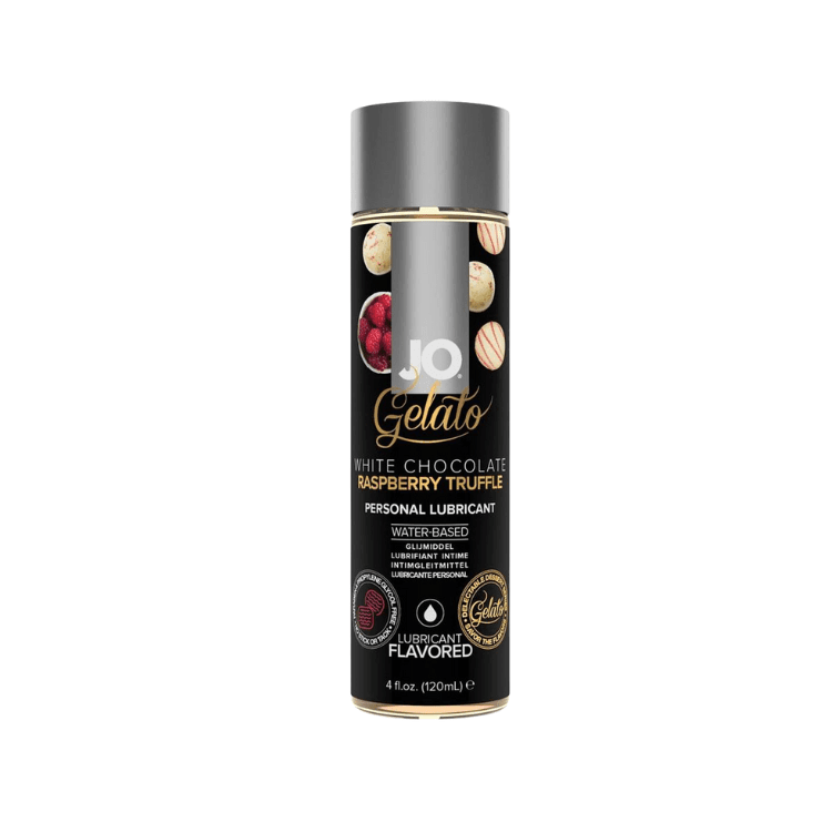 JO-H2O-Water-Based-Flavored-Lubricant-Gelato-White-Chocolate-Raspberry-Truffle-4oz - House of Vices 