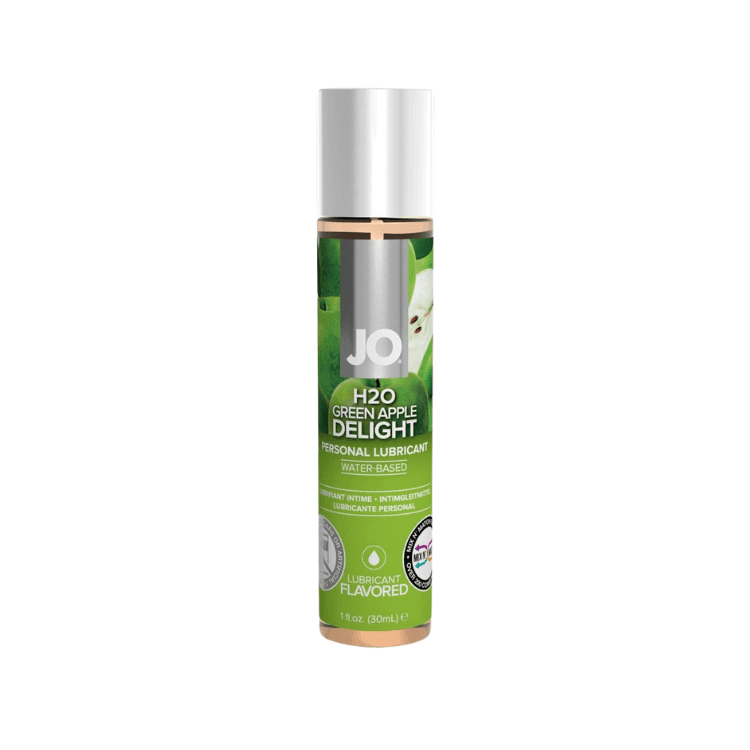 JO-H2O-Water-Based-Flavored-Lubricant-Green-Apple-Delight-1oz - House of Vices 