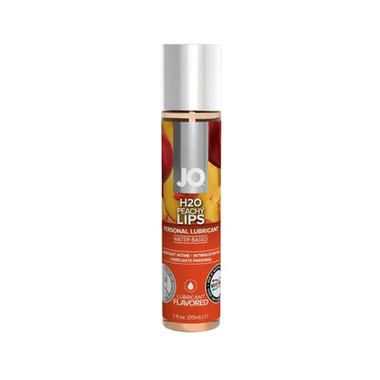 JO H2O Peachy Lips water-based flavored personal lubricant 1oz bottle with peach graphics