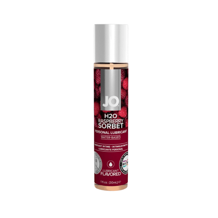 JO-H2O-Water-Based-Flavored-Lubricant-Raspberry-Sorbet-1oz - House of Vices 