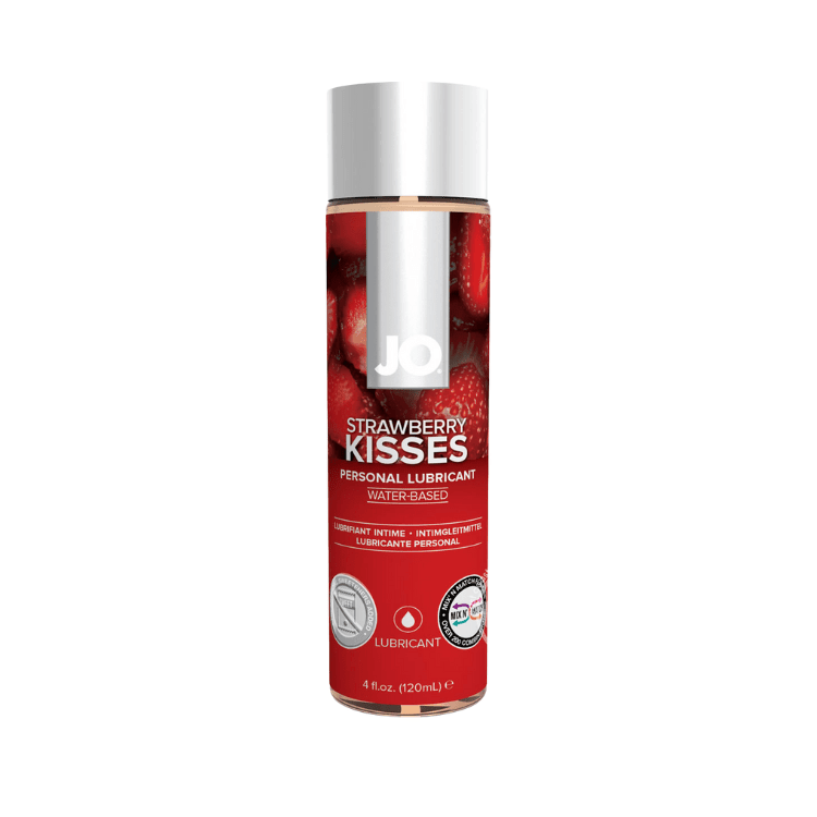 JO-H2O-Water-Based-Flavored-Lubricant-Strawberry-Kisses-4oz - House of Vices 