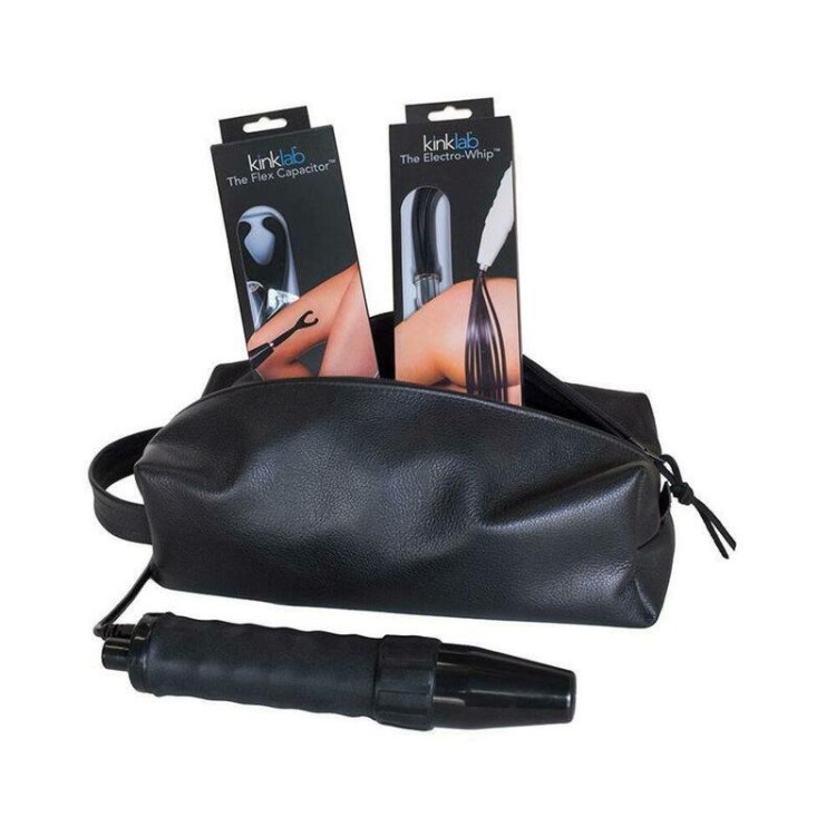 Kinklab Neon Wand Obsidian Intensity Kit with accessories and black case, House of Vices wellness essentials.