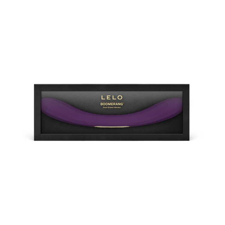Purple dual-ended vibrator in elegant black box packaging