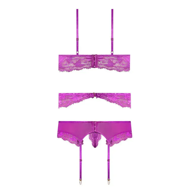 Magic_Silk_Butterfly_Fantasies_Bra_Garter_Thong_Set_Neon_Purple_3 - House of Vices 