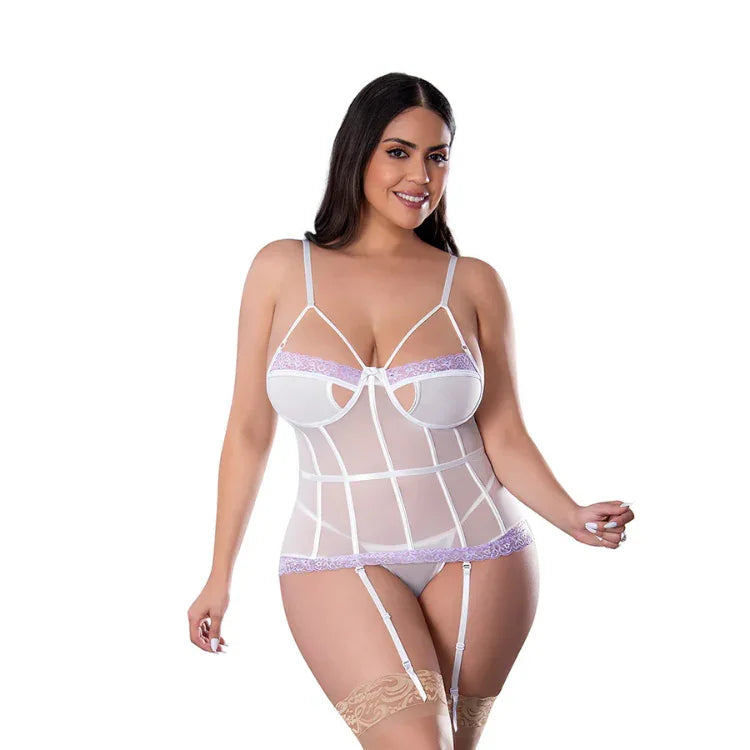 Magic_Silk_Sheer_Passion_Keyhole_Basque_Crotchless_G-String_White_Lavender_QS1 - House of Vices 