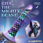 Majestic dragon-themed adult toy with iridescent scales, firm yet flexible design, poster included