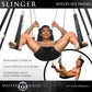 Man using the Masters Series Slinger nylon sex sling on a swing stand.