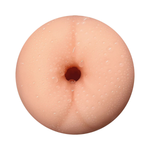 Realistic silicone anal stroker with detailed texture and water droplets, adult toy product
