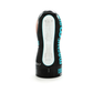 Black adult pleasure toy with visible internal sleeve, designed for personal wellness use.