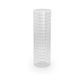 Clear reversible stroker sleeve with textured interior for men, standing upright on white background