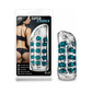 Clear male stroker with blue massaging beads in packaging, adult wellness product