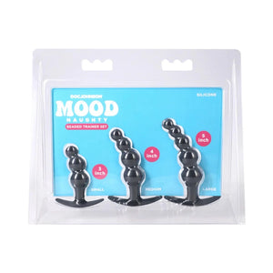 Doc Johnson Mood Naughty Beaded Trainer Set in 3, 4, and 5 inch sizes for intimate wellness