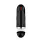 Black vibrating male masturbation device with red control buttons and removable cap