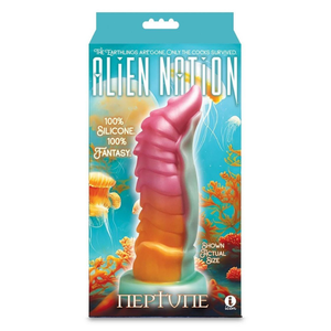 Alien Nation Neptune silicone dildo in colorful underwater themed packaging
