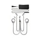 Nixie Metal Bondage 8-Piece Kit Silver by Global Novelties featuring handcuffs and chains.