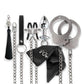 Global Novelties Nixie Metal Bondage 8-Piece Kit in silver featuring handcuffs and restraints