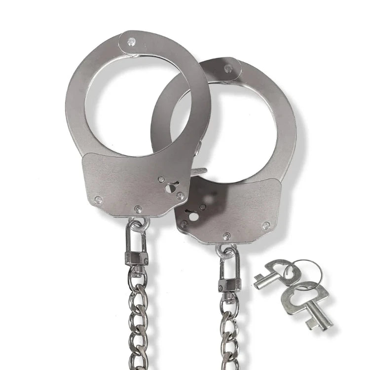 Global Novelties Nixie Metal Bondage silver handcuffs with keys