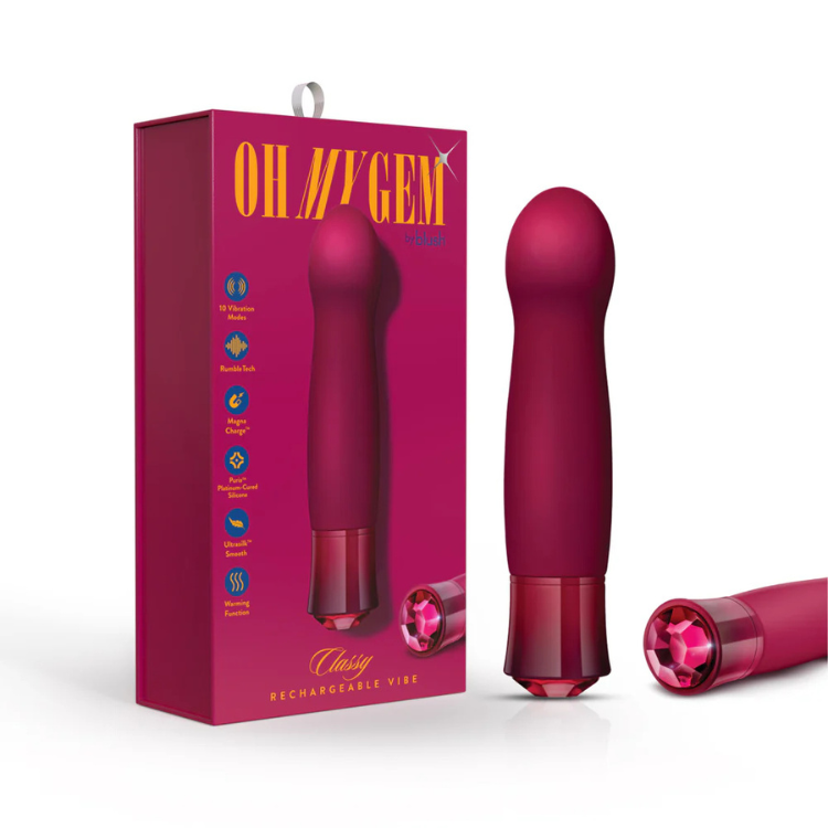 Oh My Gem Classy Rechargeable Warming Silicone G-Spot Vibrator - House of Vices