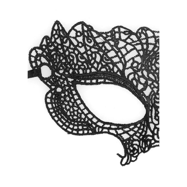 Ouch! Black & White Princess Lace Eye Mask. - House of Vices 