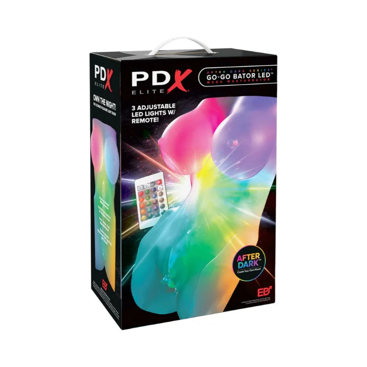 PDX Elite Go-Go Bator LED with 3 adjustable lights and remote, vibrant colors for intimate moments