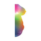 Rainbow gradient silhouette of a woman's torso, showcasing curves with vibrant colors.
