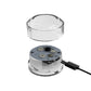 USB-rechargeable LED night light with clear dome cover and exposed circuit board