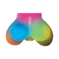 Rainbow gradient silicone butt plug with flared base for safe anal play