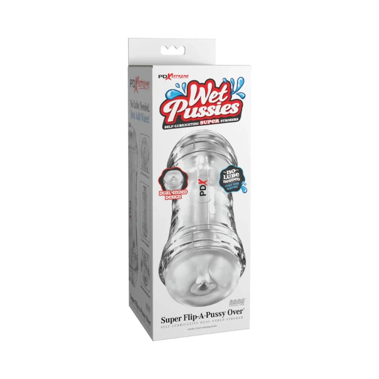 PDX Extreme Wet Pussies Super Flip-A-Pussy Over Self-Lubricating Stroker Frosted - House of Vices