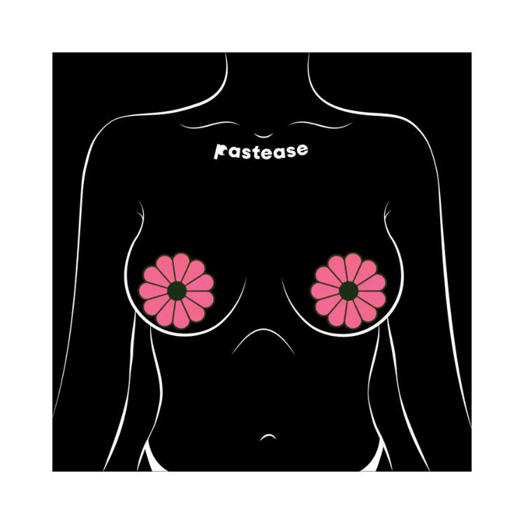 Pastease Daisy: Glow-in-the-Dark Neon Pink Petal Pasties Nipple Covers - House of Vices 