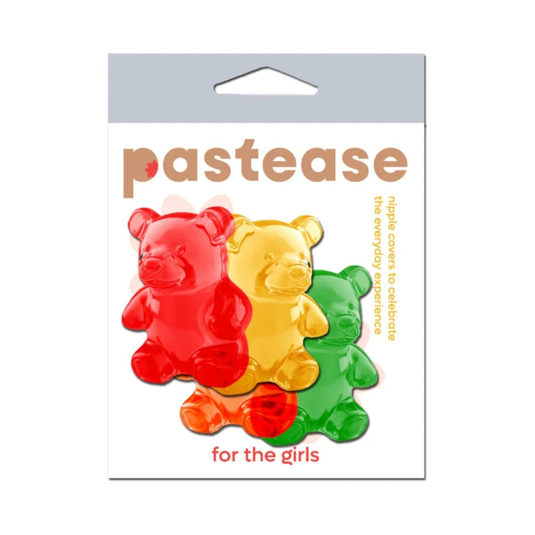 Colorful gummy bear-shaped nipple covers for women, playful and discreet wearable accessories