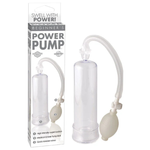 Beginner power pump with clear cylinder, hose, and manual pump bulb, shown with packaging.