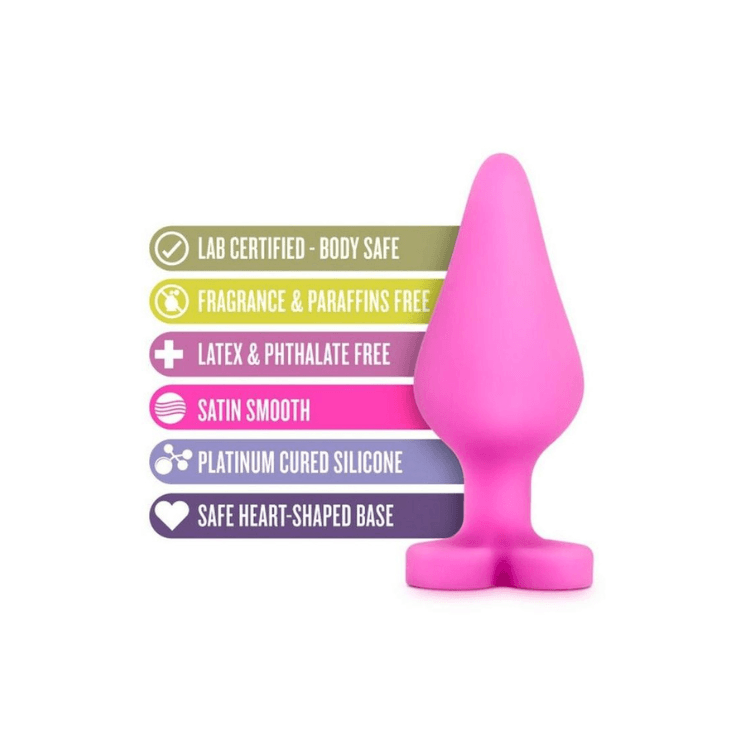Play with Me Naughty Candy Heart Be Mine Silicone Butt Plug - House of Vices 