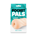 Pocket Pals beige TPE stroker in retail box with product name and branding visible