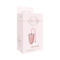 Pink rechargeable intimate suction pump in retail packaging with three speed settings.