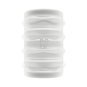 Clear textured ROMP compact reversible silicone wellness toy on white background, House of Vices